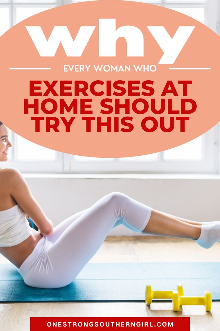 a woman sitting on the floor with her legs crossed, in front of an orange circle that says why exercises at home should try this out