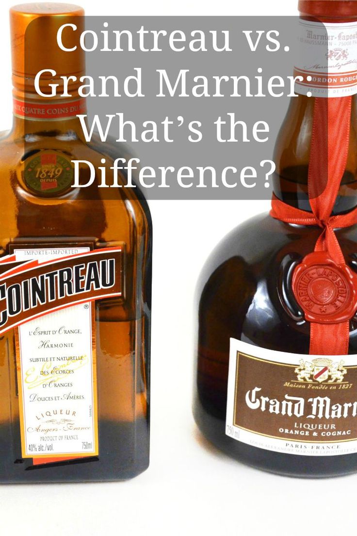 two bottles of wine with the words contreau vs grand marniere what's the difference?