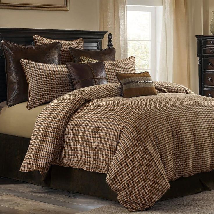 Hounds Tooth and Tweed Rustic Comforter Set - Your Western Decor, LLC Rustic Comforter Sets, Rustic Comforter, Room Redesign, Full Duvet Cover, Rustic Bedding, King Comforter Sets, Queen Comforter Sets, Queen Comforter, King Comforter