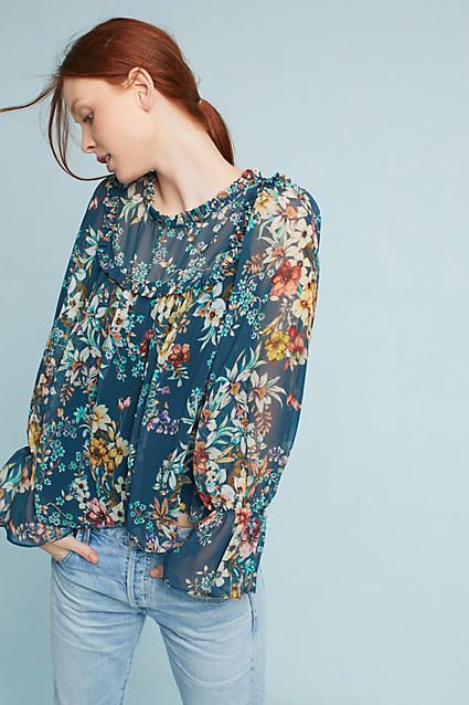 Eri + Ali Velma Ruffled Top, affiliate link Print Blouse Outfit, Anthro Style, Anthropologie Clothing, Floral Peasant Top, Floral Peasant Blouse, Peasant Shirt, Ruffled Top, Skateboarder, Anthropologie Top