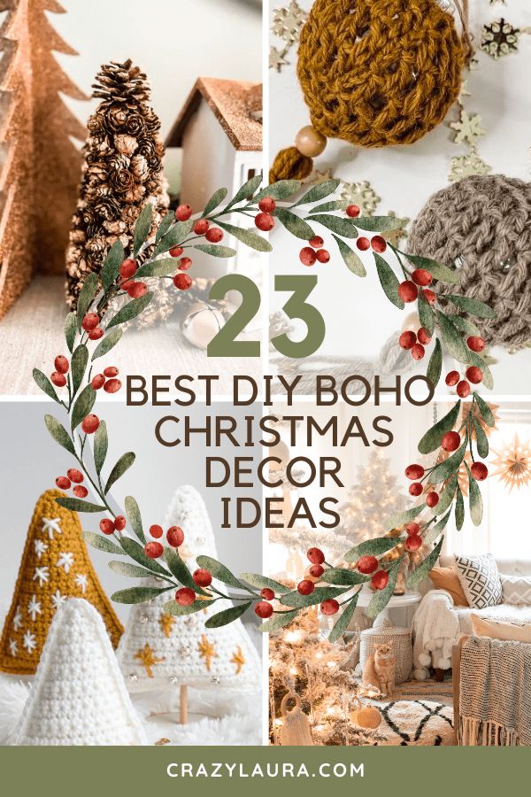 crocheted christmas decorations with the words 25 best diy boho christmas decor ideas