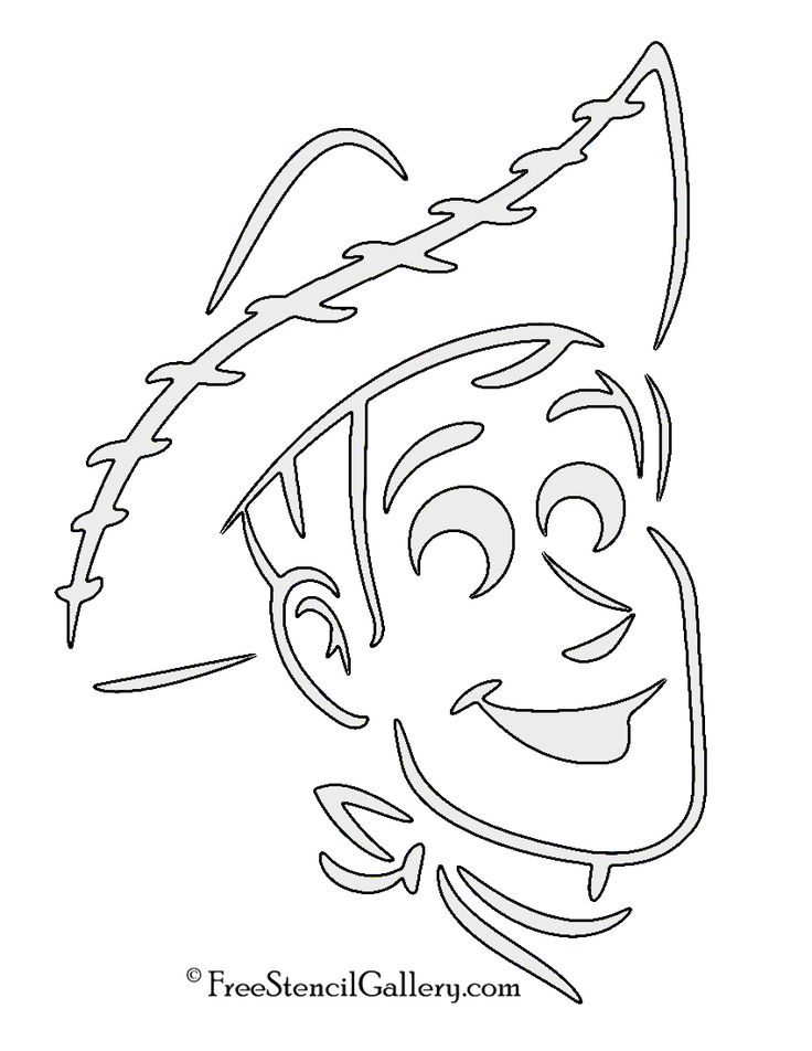 the face of a man with a hat on his head is outlined in black and white