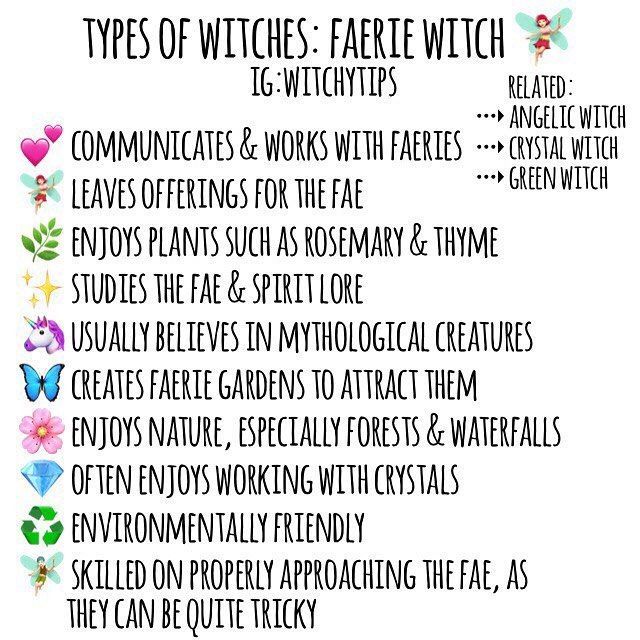 Tips for Witches Everywhere! ✨ on Instagram: “💕 FAERIE / FAE WITCHES 💕 These witches adore working with the faeries! They study them and are skilled at approaching them, as faeries can…” Faerie Witchcraft, Faerie Witch, Witches Runes, Types Of Witches, Types Of Witchcraft, Witch Things, Wiccan Tattoos, Witchy Tips, Witch Stuff