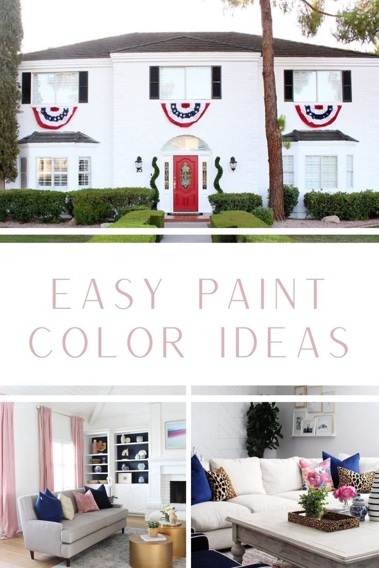 Easy Paint Color Ideas Brick Painted White, Black Banister, Rustoleum Chalked, Picking Paint Colors, Paint Color Ideas, Navy Accents, Painting Colors, Dining Room Ceiling, Behr Paint