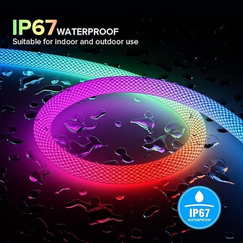 an advertisement for the ip67 waterproof product, with colorful circles on it