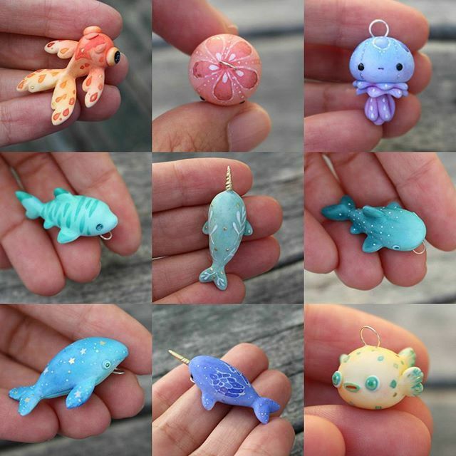 there are many different sea animals in the hand