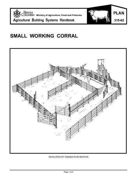 the manual for small working corral is shown in black and white, with an image of