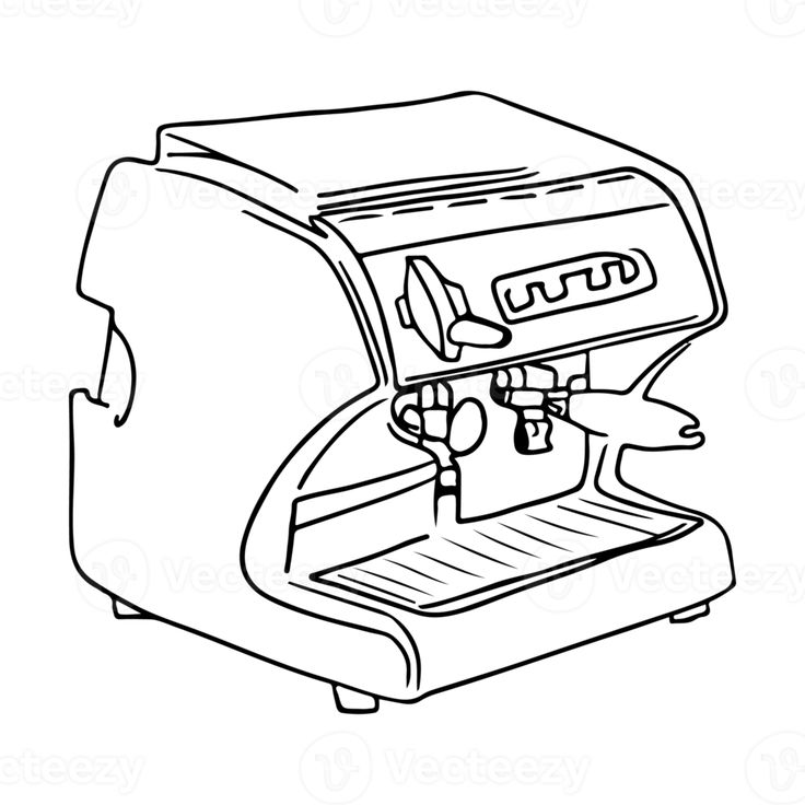 a drawing of an espresso machine