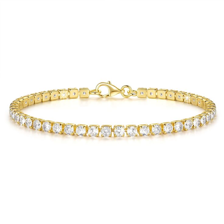 PRICES MAY VARY. 【Trendy Tennis Chain Design】This gold рlаtеd chain bracelet for women embodies a modern yet timeless design that seamlessly blends luxury and contemporary fashion. Its sophisticated look makes it nice 14k gold bracelets for women for those who want to stay on trend while maintaining a classic elegance. It’s an ideal dainty gold bracelet stack for fashion-forward individuals who appreciate nice gold jewelry. 【Shining Cubic Zirconia】The gold bracelets for men bracelet feature a cl Nice Gold Bracelet, Stack Gold Bracelets, Gold Bracelets Stacked, Dainty Gold Chain, Dainty Gold Bracelet, Gold Chain Bracelet, Cubic Zirconia Bracelet, Xmas List, Presents For Women