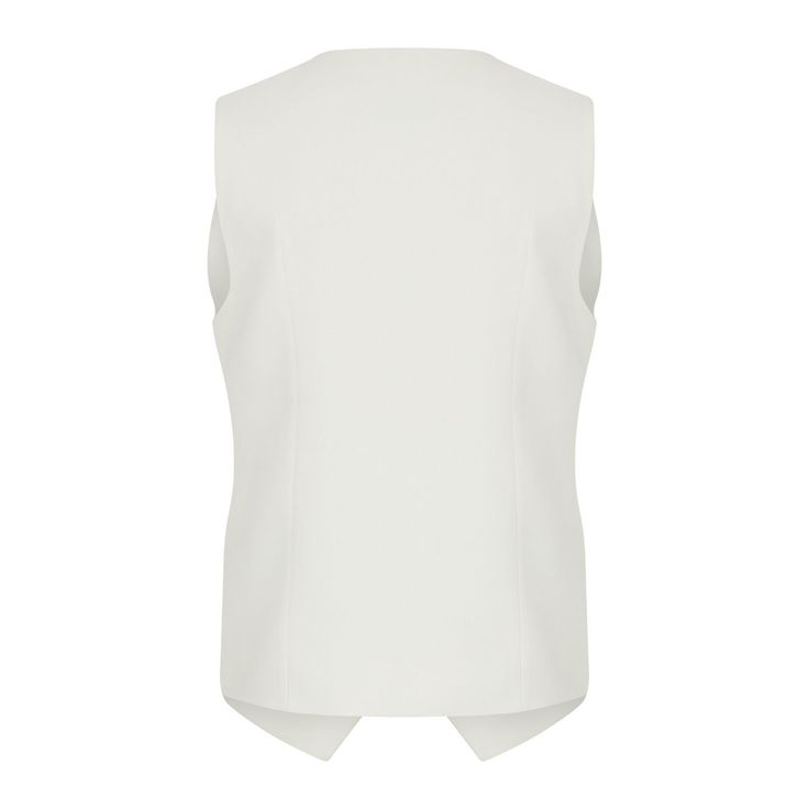 Nazlı Ceren crafts this white Bea vest from crepe for a 1970s air – wear it with the loose fit trousers for a heightened aesthetic. Shaped with a V-neck, it has jetted hip pockets and front buttons. Composition:  %65 Viscose, %35 Pes  Dry clean only Hand wash in cold water (max 20 degrees Celsius) Cool Iron Do not bleach Do not tumble dry Elegant White Vest For Tailoring, White Formal Vest For Spring, Elegant Fitted White Vest, Tailored White Summer Tops, Classic White Work Vest, Classic White Workwear Vest, White Summer Workwear Vest, White Formal Sleeveless Top, White Tailored Vest For Workwear