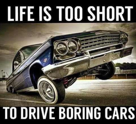 an old car is shown with the caption life is too short to drive boring cars