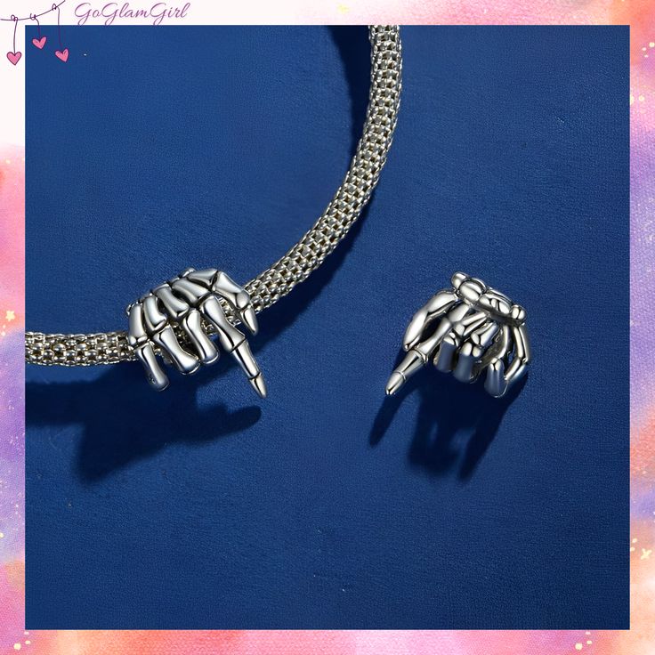 Halloween Skeleton Hand, Bones Bracelet, Perfect Gift For Girlfriend, Charms Pandora, Halloween Charms, Skeleton Hand, Skull Jewelry, Pandora Charm, Girl Jewelry