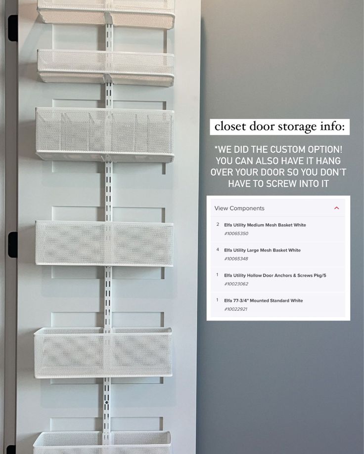 an ad for the closet door storage system