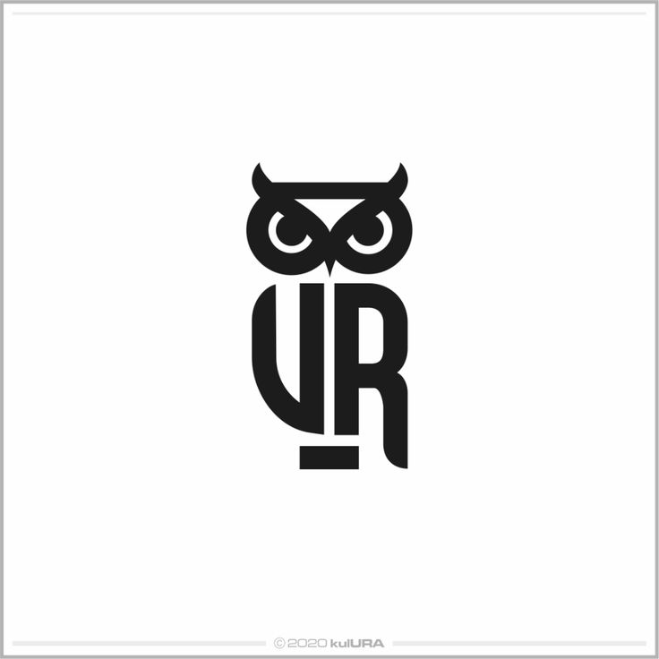 an owl logo with the letter u in it's center and two eyes on each side