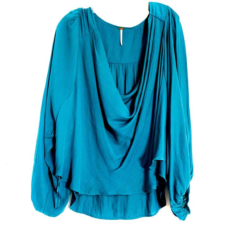 New With Tags, Never Been Worn Free People Turquoise 100% Polyester Blouse Chic Turquoise Blouse For Spring, Long Sleeve Turquoise Blouse For Spring, Turquoise Long Sleeve Tops For Fall, Long Sleeve Turquoise Tops For Fall, Chic Turquoise Tops, Bohemian Turquoise Long Sleeve Blouse, Casual Long Sleeve Turquoise Blouse, Casual Turquoise Long Sleeve Blouse, Turquoise Long Sleeve Blouse