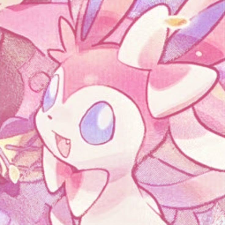 a drawing of a pink and white pokemon character