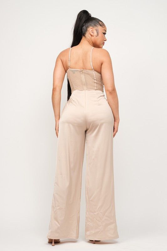 Get ready to stun in our Women's Spider Mesh Top Jumpsuit! This sleek and stylish jumpsuit features a unique spider mesh top that adds a touch of edginess to your outfit. Perfect for a night out or special occasion, this jumpsuit is sure to turn heads. Step out in confidence and style with our Women's Spider Mesh Top Jumpsuit. - 97% POLYESTER 3% SPANDEX Chic Mesh Bodysuit For Party, Elegant Mesh Bodysuit For Night Out, Sleeveless Mesh Bodysuit For Night Out, Stylish Jumpsuit, Boutique Homes, Beauty Bar, Plus Size Tops, Get Ready, Mesh Top