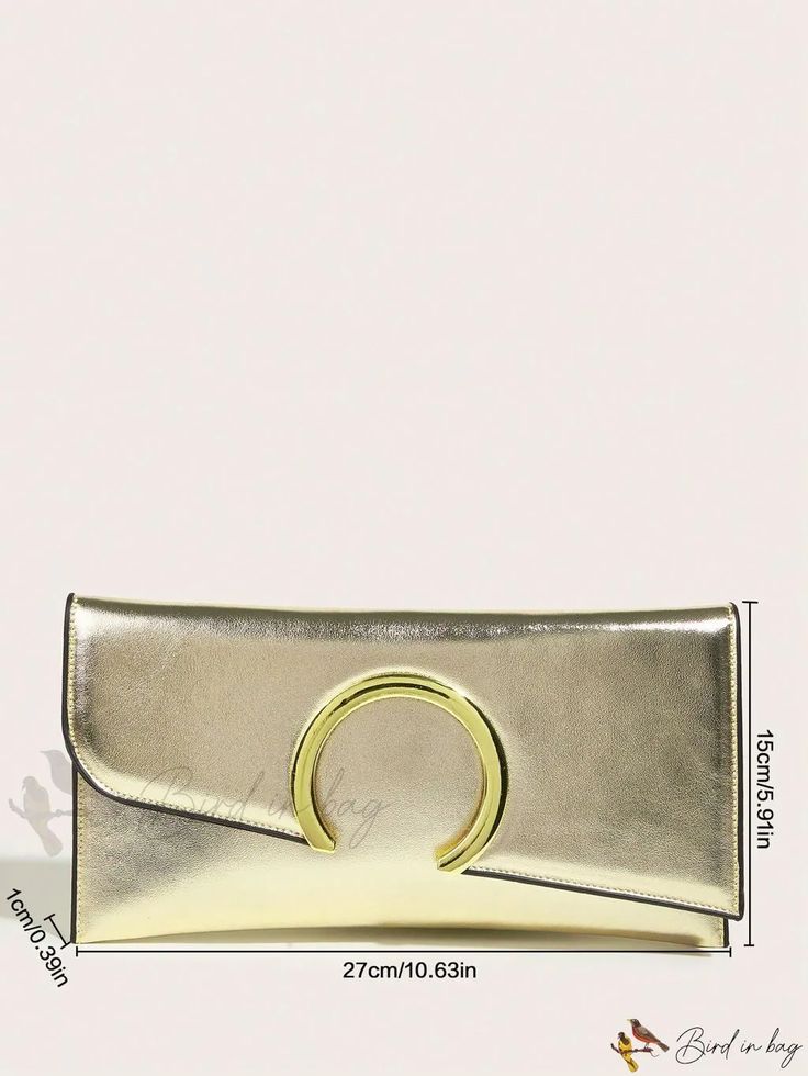 Bird in Bag - Medium Flap Envelope Bag Chic Gold Pouch Flap Bag, Trendy Gold Flap Clutch Bag, Modern Gold Clutch For Office, Gold Envelope Shoulder Bag For Daily Use, Gold Clutch Flap Bag For Office, Gold Office Flap Clutch Bag, Chic Gold Flap Bag, Elegant Envelope Flap Bag For Daily Use, Gold Envelope Clutch For Everyday Use