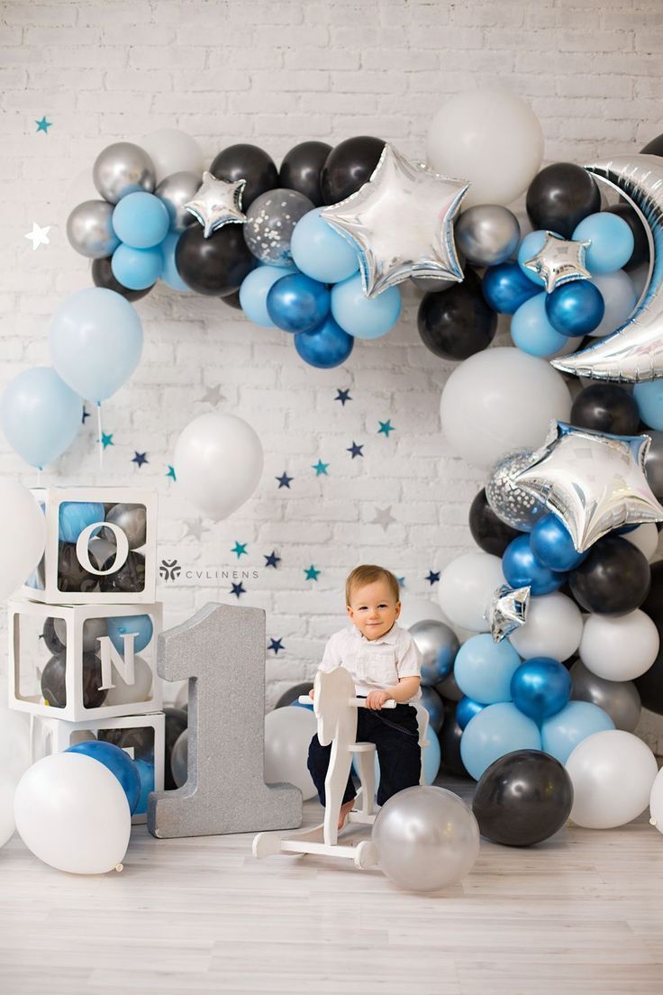 1st Birthday Party themes Baby Boy Birthday Decoration, Boys Birthday Party Decorations, Birthday Decorations At Home, Boy Birthday Decorations, Transparent Balloons, 1st Birthday Party Themes, Birthday Themes For Boys, 1st Birthday Decorations, School Celebration