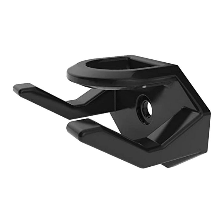 an image of a black phone holder on a white background with clipping for the camera