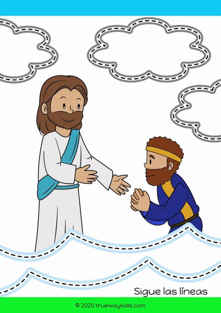 jesus and the little boy are shaking hands