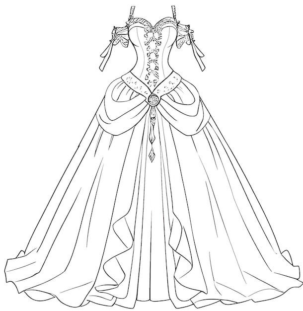 a princess dress that is drawn in the style of disney's sleeping beauty costume