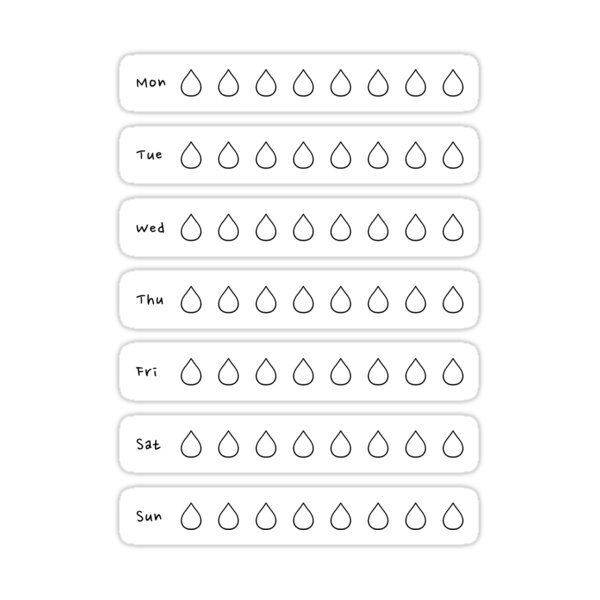 four different types of water drops sticker