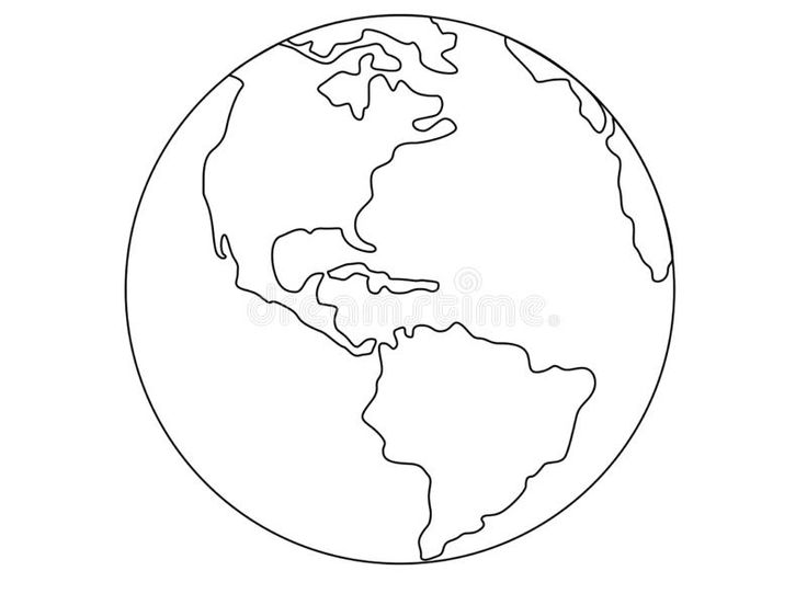 the earth outline on white background royalty illustration