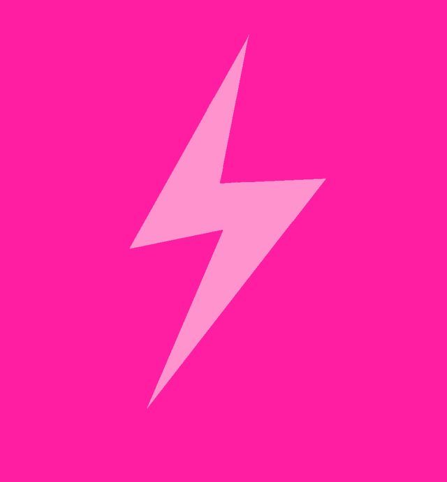 a pink lightning bolt on a purple background