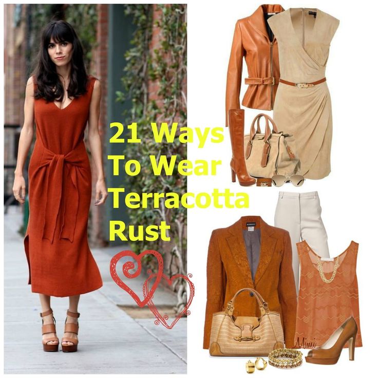 Color of the day Rust! Rust Outfits For Women, Terracotta Outfit, Summer Blouse Outfit, Rust Color Dress, Party Dress Inspiration, Linen Pants Outfit, Body Con Dress Outfit, Skirt Inspiration, Famous Outfits