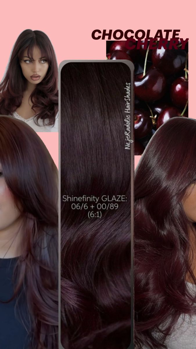 Red Cherry Hair, Cherry Brown Hair, Cherry Cola Hair, Black Cherry Hair, Cherry Hair Colors, Wine Hair Color, Red Hair Inspo, Wine Hair, Cherry Hair