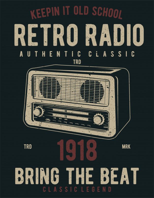 an old school radio with the words bring the beat on it