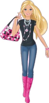 a drawing of a barbie doll holding a purse