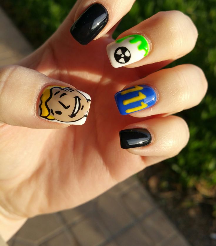 Fallout 4 nails Fallout Wedding, Fallout Game, Nail Pictures, Nail Polish Ideas, Nail Art Inspo, The Fallout, Polish Ideas, Get Nails, Fallout 4