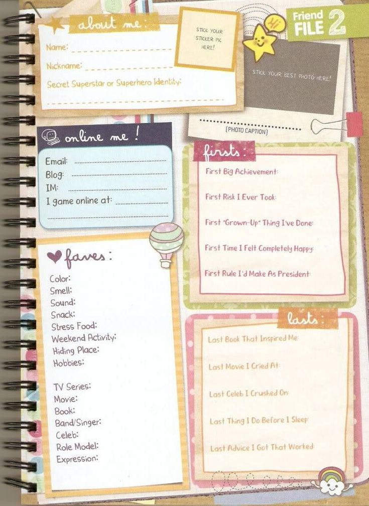 an open planner with lots of things to do on it's page, including pictures and text