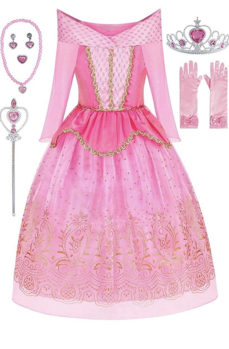 Princess Dress Up Costume Aurora Dress for Girls Halloween Cosplay Christmas Birthday Party Dress Pink~ (4-5 Y) Great quality~ please see pictures for more details. You get what you see, will ship out within 24 hours. Please check out my listing, happy shopping :) Frozen Birthday Dress, Mulan Party, Diy Girls Costumes, Princess Costumes For Girls, Kid Birthday Outfits, Party Dress Pink, Princess Design, Candy Birthday, Aurora Dress