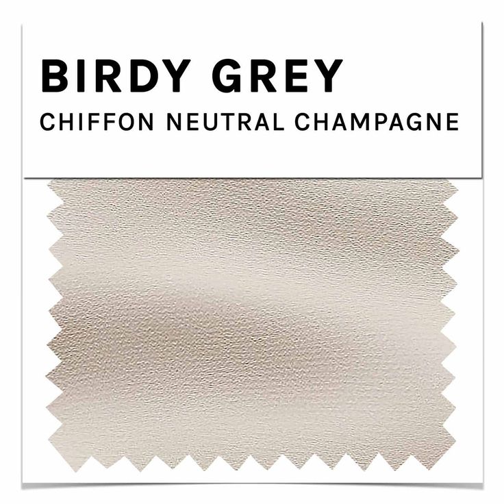 birdy grey chiffon neutral champagne color swatches for fabric, clothing and home decor