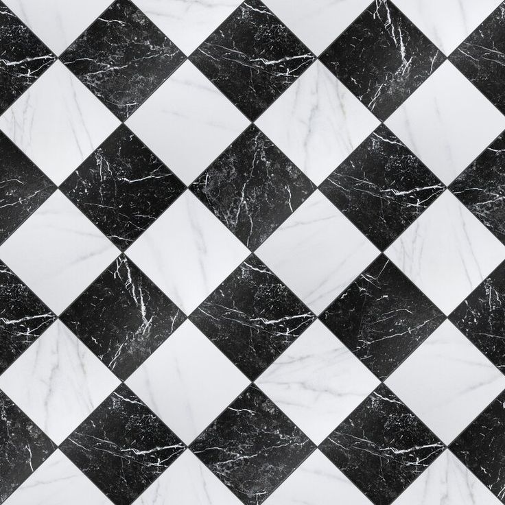 a black and white checkered marble floor