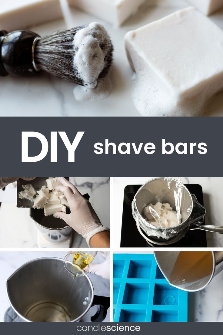 In this tutorial, we’ll teach you how to make foaming shave bars and go over additive options. DIY shave bars are eco-friendly, convenient, and perfect for traveling. These customizable shaving bars are gentle and provide a nice, slippery lather that helps razors glide seamlessly over skin. Shave Soap Recipe, Diy Shaving Cream, Homemade Shaving Cream, Mens Shaving Cream, Lotion Bars Diy, Bath Salts Diy, Soap Making Recipes, Candle Fragrance Oil, Homemade Soap Recipes