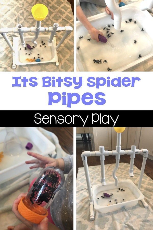 this is a collage of pictures showing how to play with the spider pipies