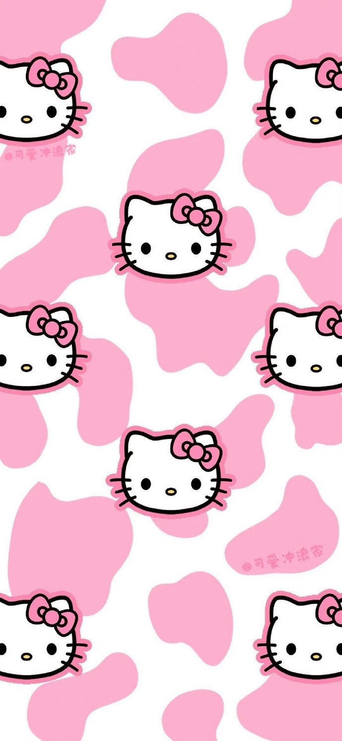 hello kitty wallpaper with pink and white hearts