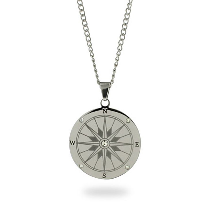 Compass Coordinates Jewelry, Anchor Jewelry, Engraved Compass, Compass Pendant, Anchor Necklace, Compass Necklace, Nautical Jewelry, Necklace For Girlfriend, Diamond Solitaire Necklace