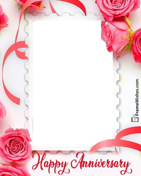 an anniversary card with pink roses and ribbon