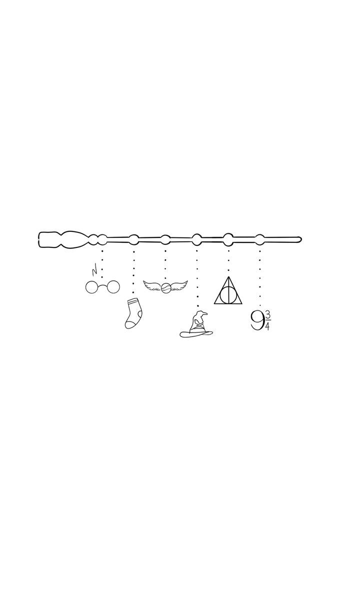 a line drawing of various objects hanging from the ceiling