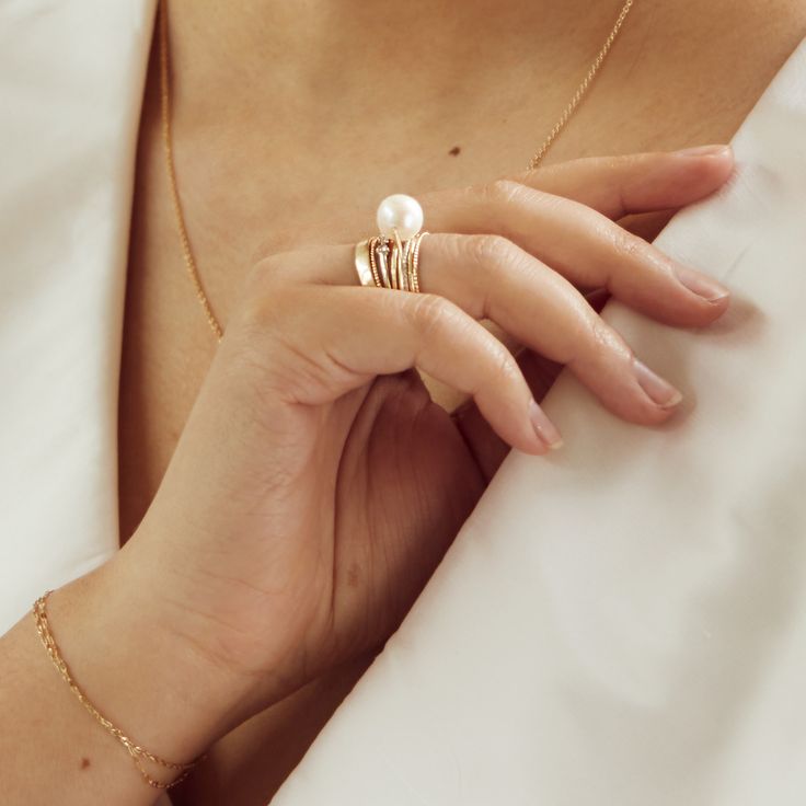 Gumball Pearl Ring | Fine Jewelry | Catbird Jewelry Catbird Jewelry, Ivory Soap, Personalized Charm Necklace, Diamond Evil Eye, Trending Necklaces, Buy Buy, Freshwater Cultured Pearls, Affordable Jewelry, Favorite Rings