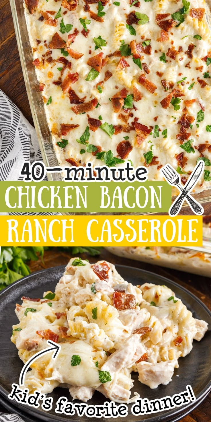 this chicken bacon ranch casserole recipe is so easy to make