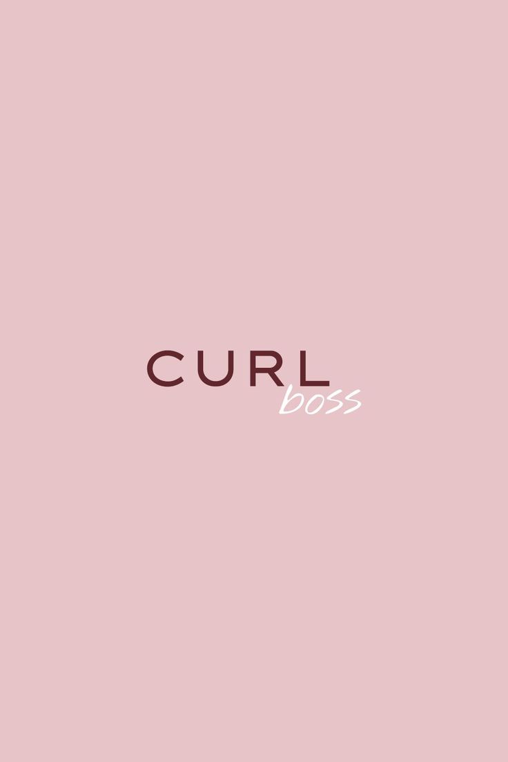 the words curl boss on a pink background