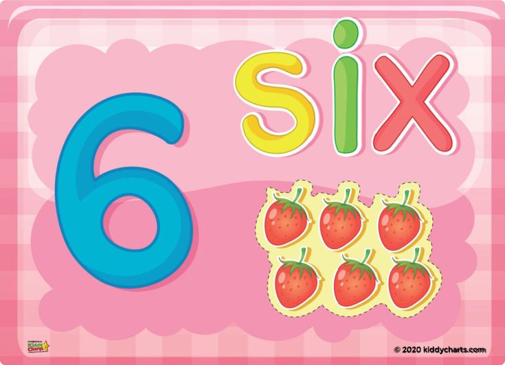 the number six and six with strawberrys