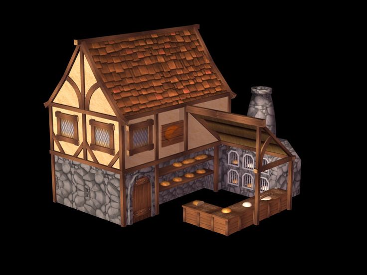 Minecraft Tavern Exterior, Medieval Bakery Minecraft, Minecraft Bakery Ideas, Tavern Exterior, Bakery Exterior, Medieval Bakery, Fantasy Bakery, Minecraft Bakery, Taverna Medieval