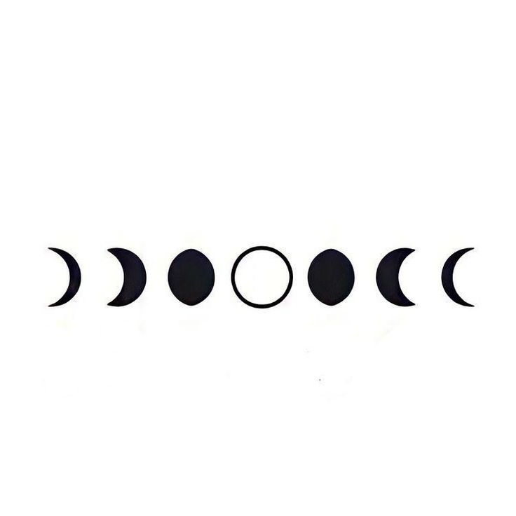 five phases of the moon on a white background